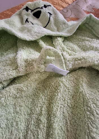 Nakışlı Çocuk Bornoz Yeşil - Görsel 3