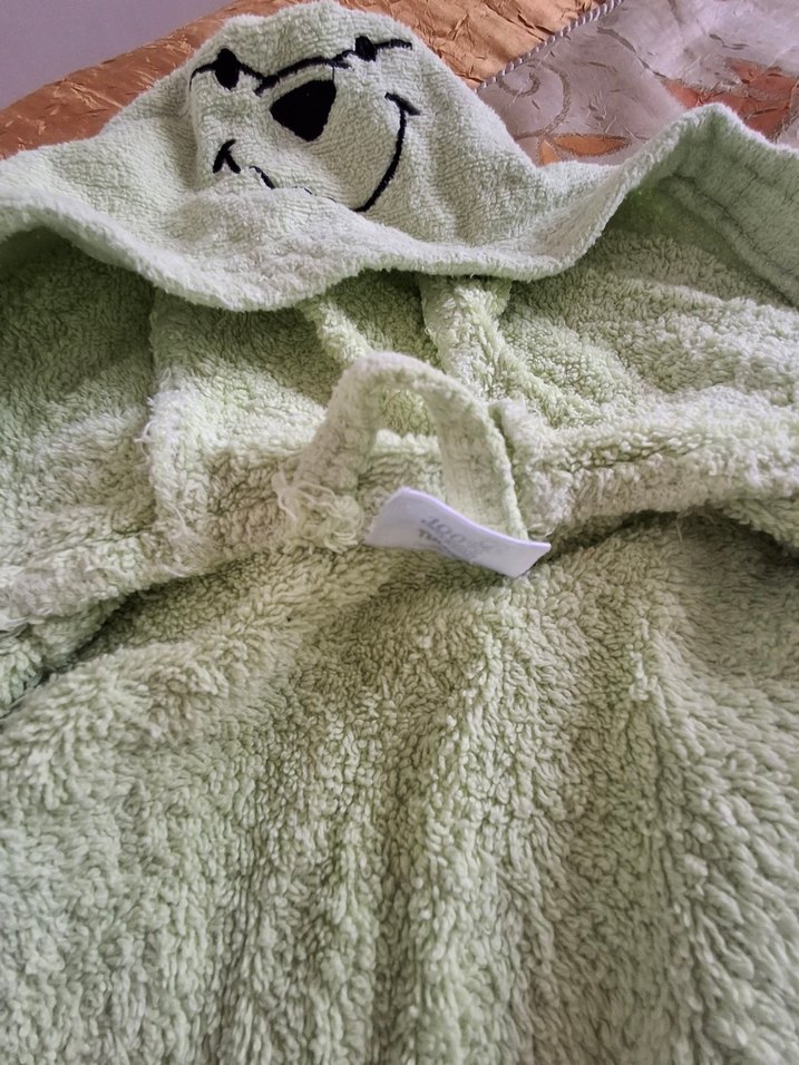 Nakışlı Çocuk Bornoz Yeşil - Görsel 3