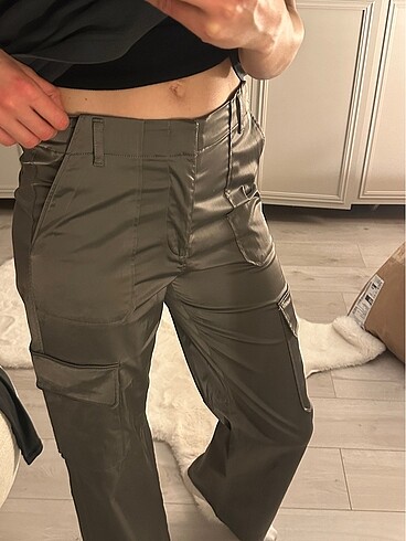 36 Beden Saten kargo pantalon
