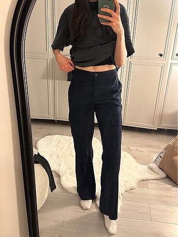 Zara Kargo dokulu kumaş pantalon