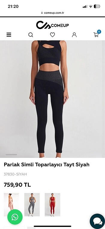 xs Beden Comeup Simli tayt