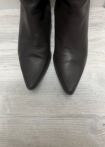 Kahverengi deri çizme - Görsel 4