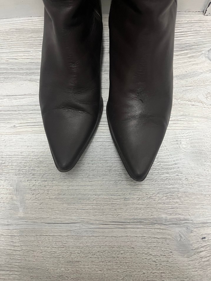 Kahverengi deri çizme - Görsel 4