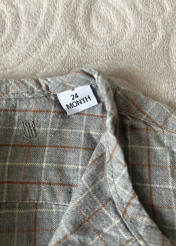 Uzun Kollu Gri Ekoseli Gömlek ve Kahverengi Pantolon Takım - Görsel 4