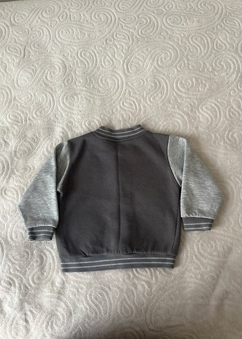 Gri Erkek Çocuk Düğmeli mevsimlik mont - Görsel 2