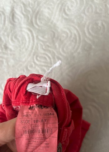 Düğmeli Kırmızı Erkek Çocuk Dar Kesim Pantolon - Görsel 4