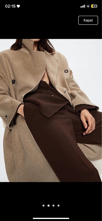 Mango Mango Oversize El Yapımı Yün Palto
