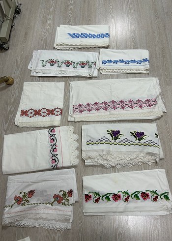 El İşlemeli Geleneksel Dantel Kenarlı Peçeteler - Görsel 11