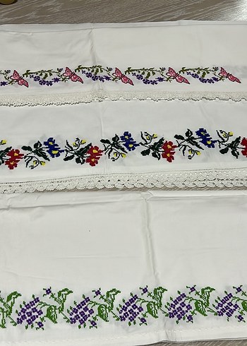 Nakışlı Beyaz Pastel Masa Örtüsü - Görsel 17