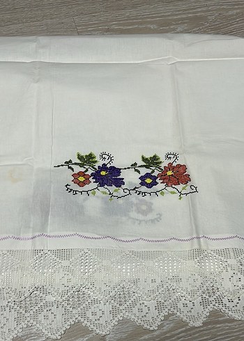 Nakışlı Beyaz Pastel Masa Örtüsü - Görsel 14