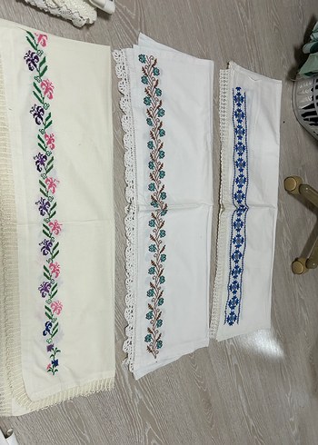 Nakışlı Beyaz Pastel Masa Örtüsü - Görsel 19