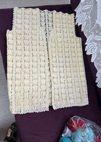 Dantel Detaylı Beyaz Kadın Örgü Şal - Görsel 5