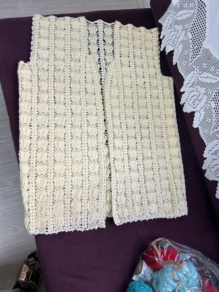 Dantel Detaylı Beyaz Kadın Örgü Şal - Görsel 5