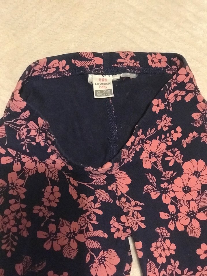 Çiçek Desenli Kız Taytı Elastik Bel - Görsel 2