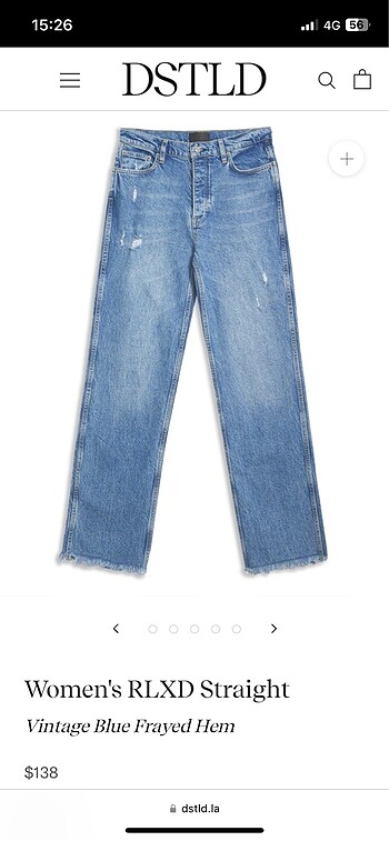 27 Beden DSTLD vintage blue yıpranmış jean