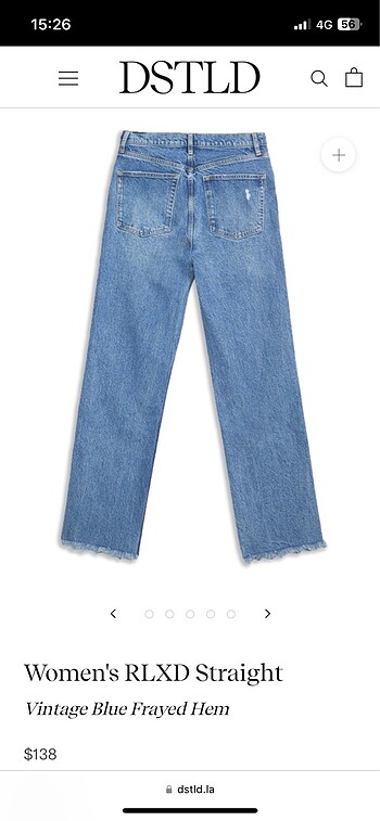 27 Beden mavi Renk DSTLD vintage blue yıpranmış jean