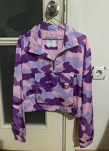Bershka kamufulaj mor sweatshirt 
