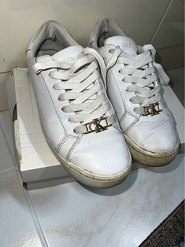 37 Beden beyaz Renk Calvin Klein Beyaz Sneaker