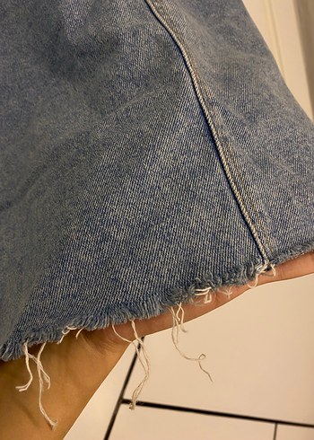 Kadın Mavi Denim Askılı Midi Tulum - Görsel 5