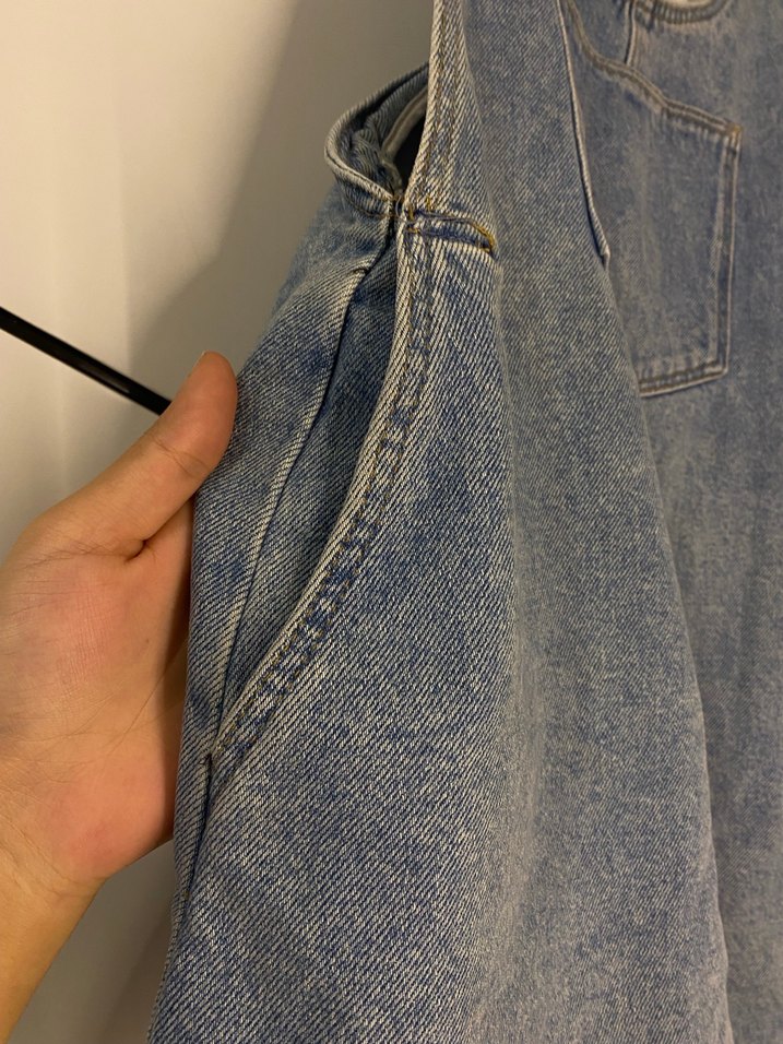 Kadın Mavi Denim Askılı Midi Tulum - Görsel 3