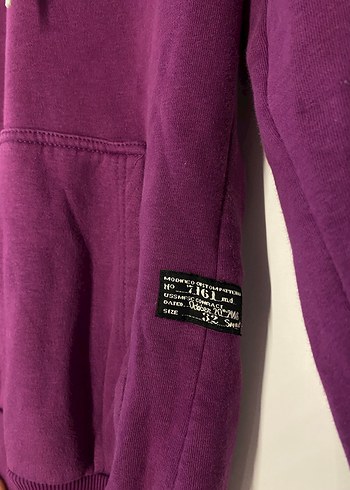 Mor Kapüşonlu Kadın Sweatshirt - Görsel 3