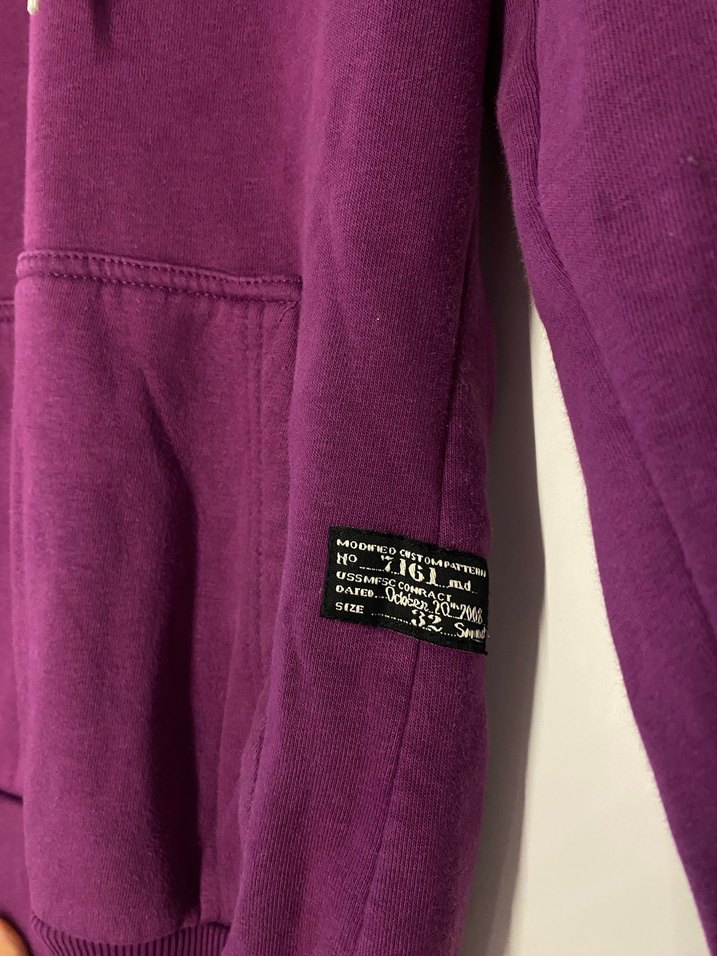 Mor Kapüşonlu Kadın Sweatshirt - Görsel 3