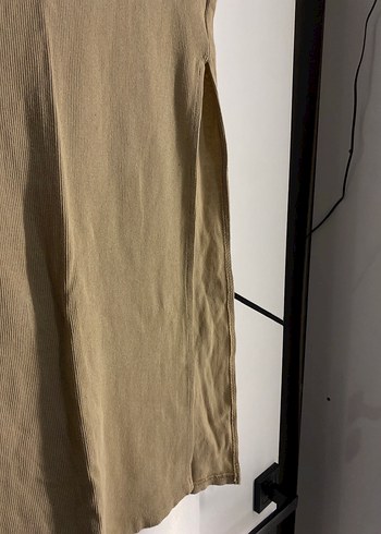 Bej yırtmaçlı uzun etek - Görsel 3