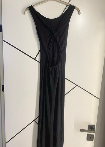 Siyah Uzun Drapeli Gotik Elbise - Görsel 3