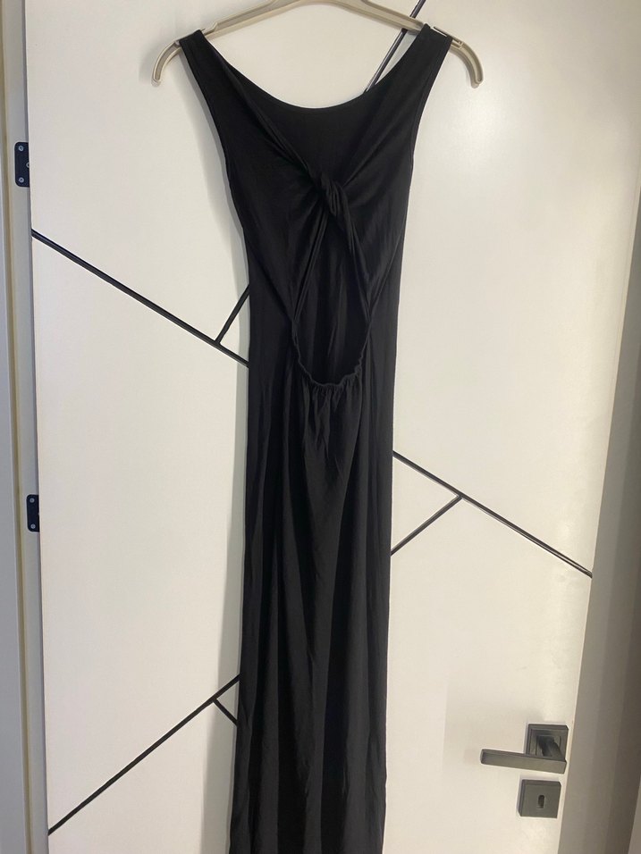 Siyah Uzun Drapeli Gotik Elbise - Görsel 3