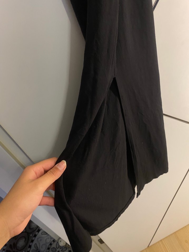 Siyah Uzun Drapeli Gotik Elbise - Görsel 4