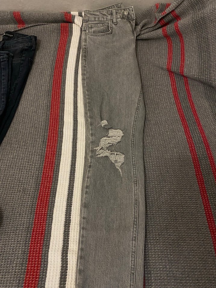 Gri Kadın Midi Boy Kot Pantolon - Görsel 2