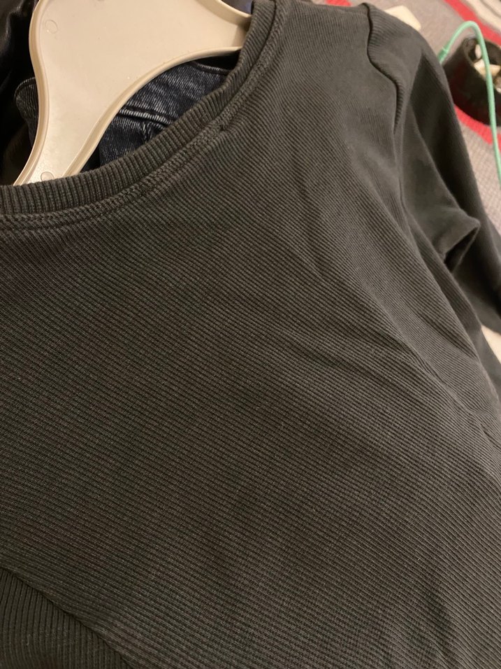 Koyu yeşil Uzun Kollu Crop Top Kadın - Görsel 4