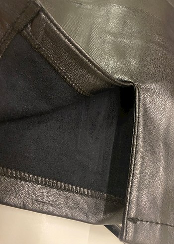 Siyah Deri Mini Etek - Görsel 6