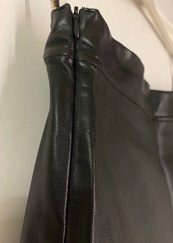 Siyah Deri Mini Etek - Görsel 8