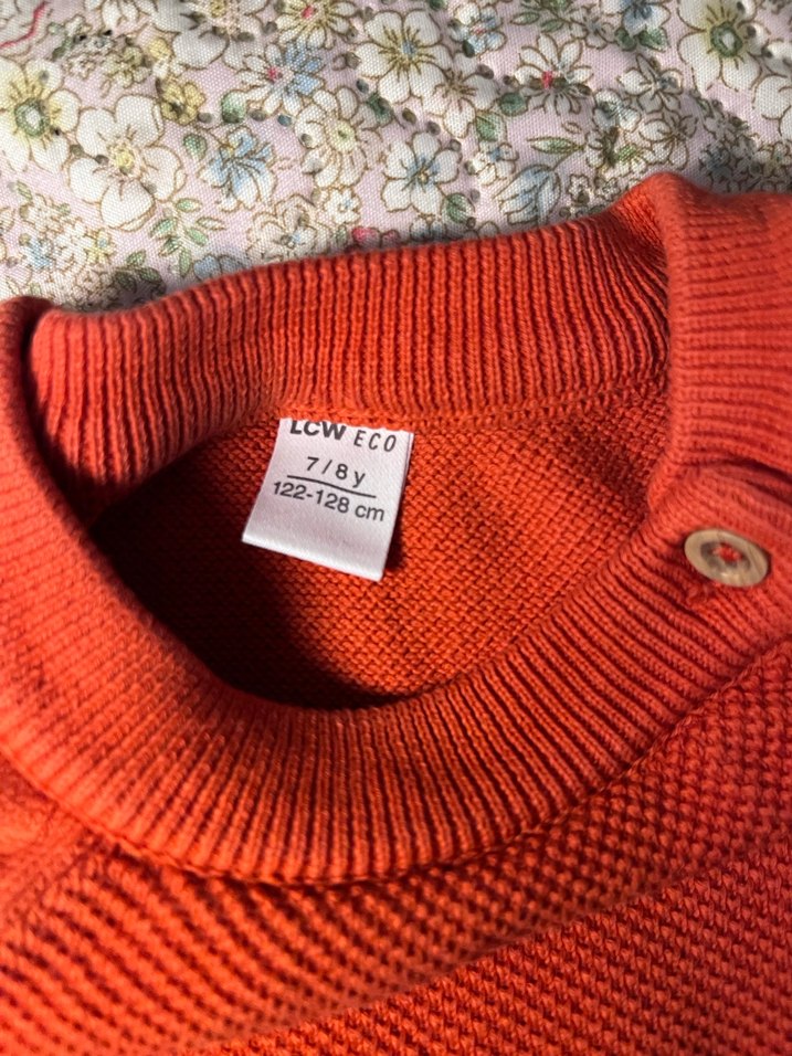 Turuncu Örgü çocuk Kazak - Görsel 3