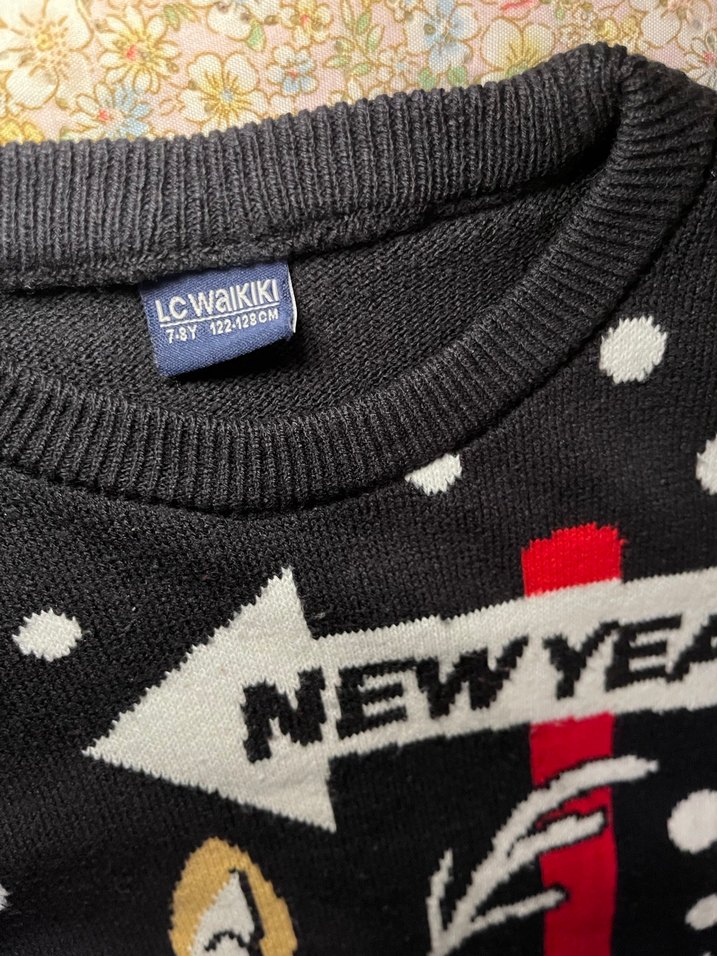 Çok Renkli Desenli çocuk Triko Kazak - Görsel 2