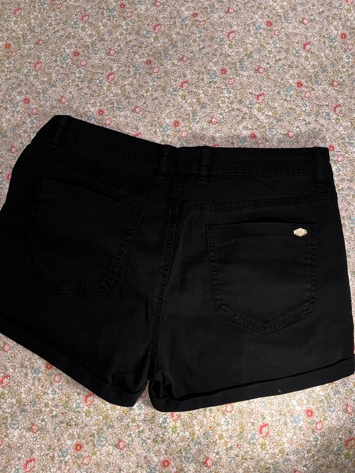 Siyah Mini Kadın Denim Şort - Görsel 2