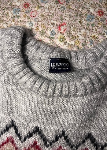 Gri Nakışlı çocuk Triko Kazak - Görsel 2