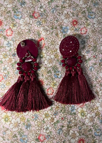 Püsküllü bohem küpe - Görsel 2