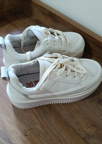 Beyaz Platform Topuklu Spor Ayakkabı - Görsel 4