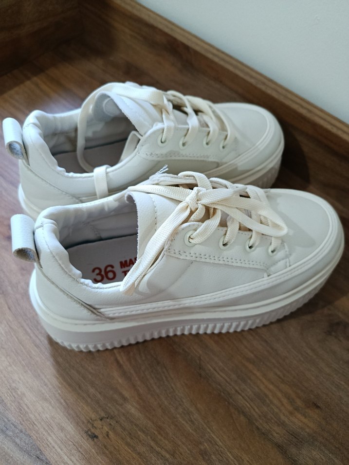 Beyaz Platform Topuklu Spor Ayakkabı - Görsel 4