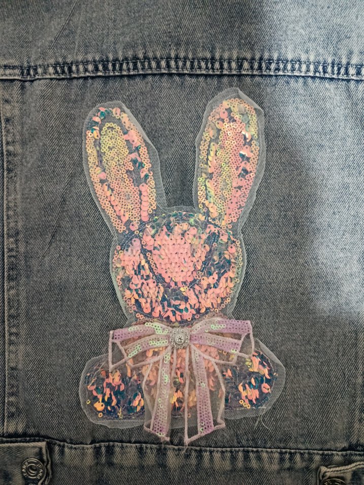 Kız Çocuk Payet İşlemeli Kot Ceket - Görsel 4