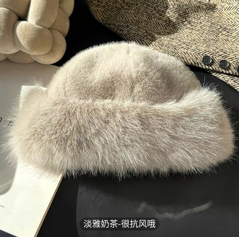 Kürklü Bej Kadın Bere - Görsel 2