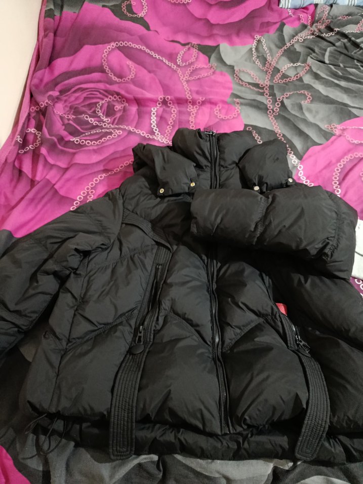 Siyah  Şişme mont, kapüşonlu - Görsel 4