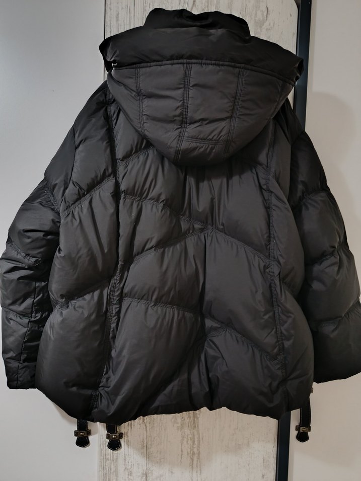 Siyah  Şişme mont, kapüşonlu - Görsel 2