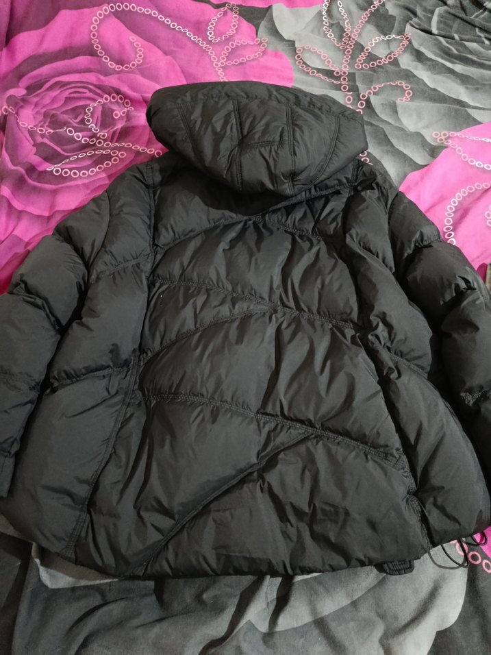 Siyah  Şişme mont, kapüşonlu - Görsel 3