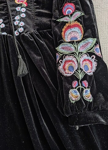 A beden kadife etnik elbise  - Görsel 2