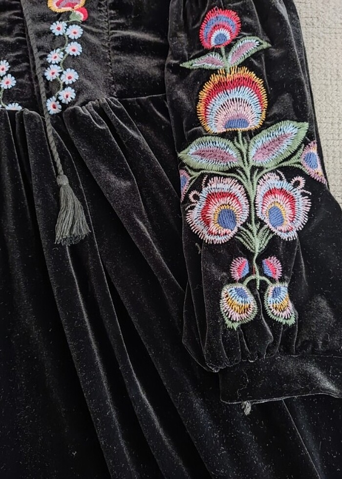 A beden kadife etnik elbise  - Görsel 2