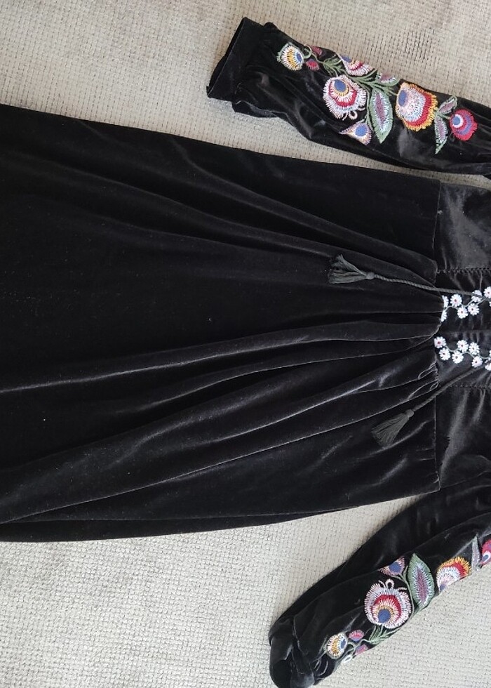 A beden kadife etnik elbise  - Görsel 4