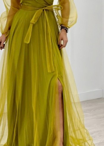 Uzun Kadın tül Elbise abiye - Görsel 6